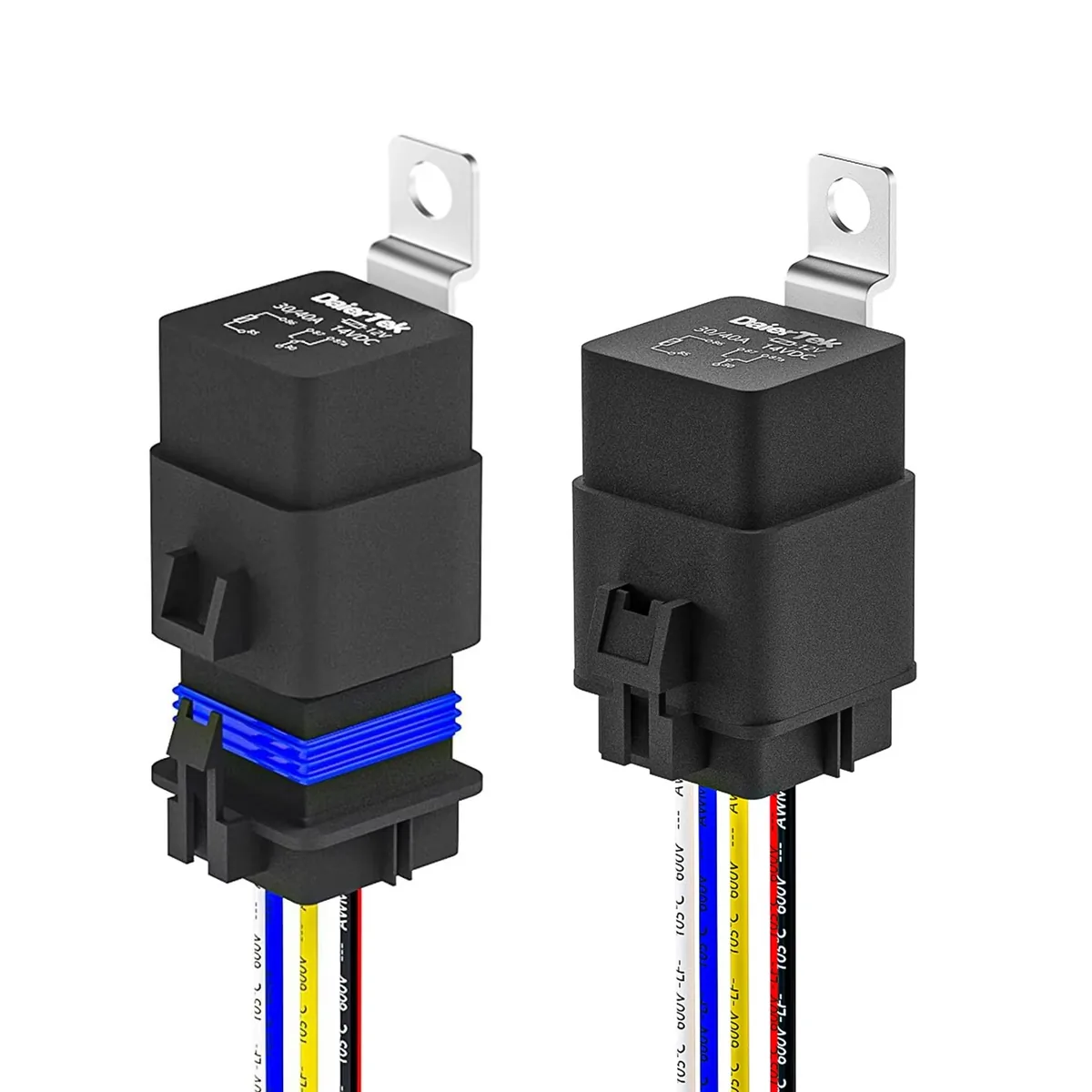 Technical illustration of the Constant-voltage Relay DC - 12V - 40A - 5 Pin Waterproof