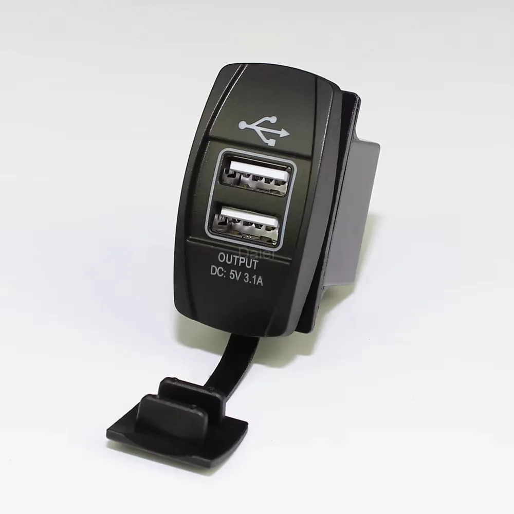 Technical illustration of the Twin-port USB - 3.1A Charger