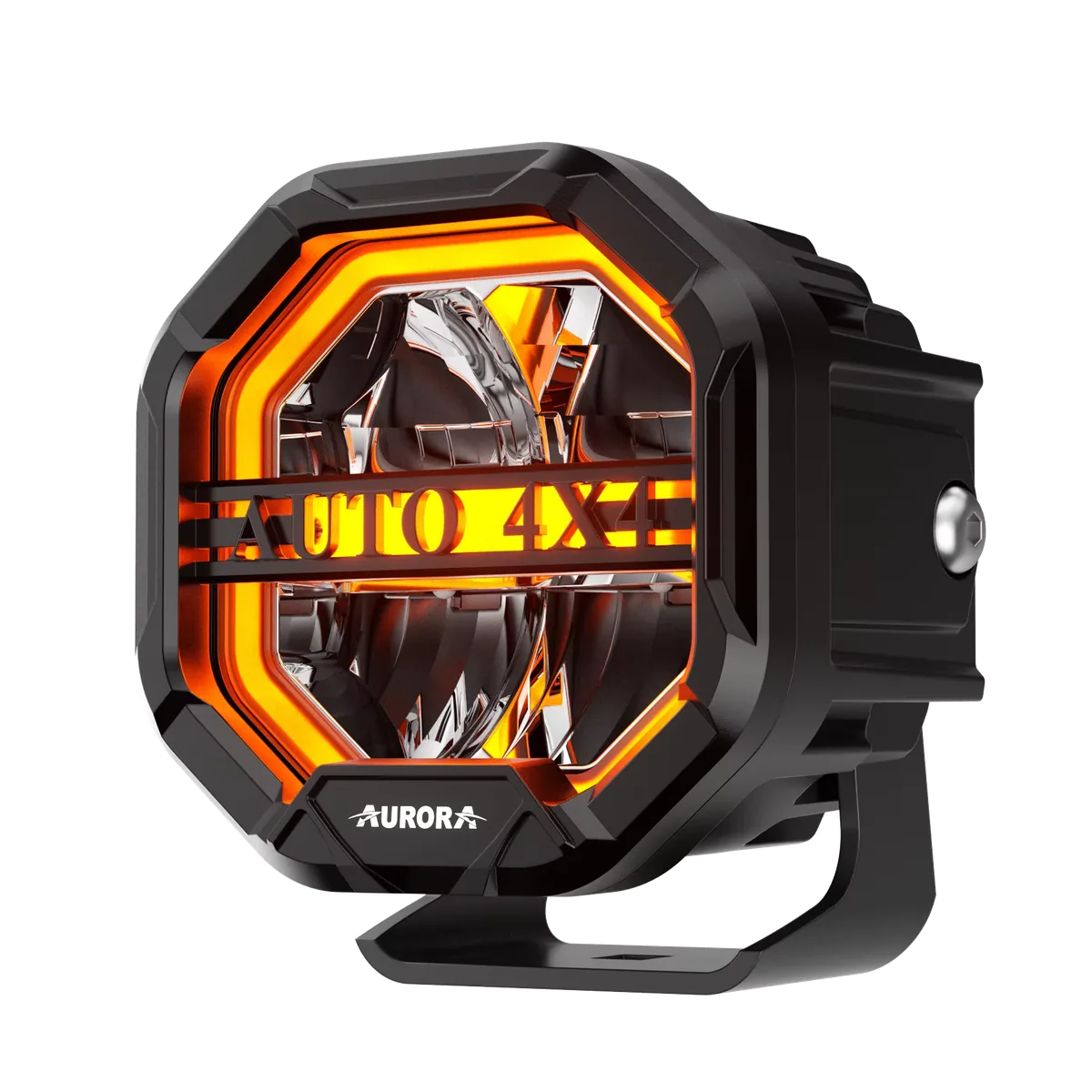 Technical illustration of the Aurora 4''x3.8''- 40W - LED Light with Position Lamps and Cover