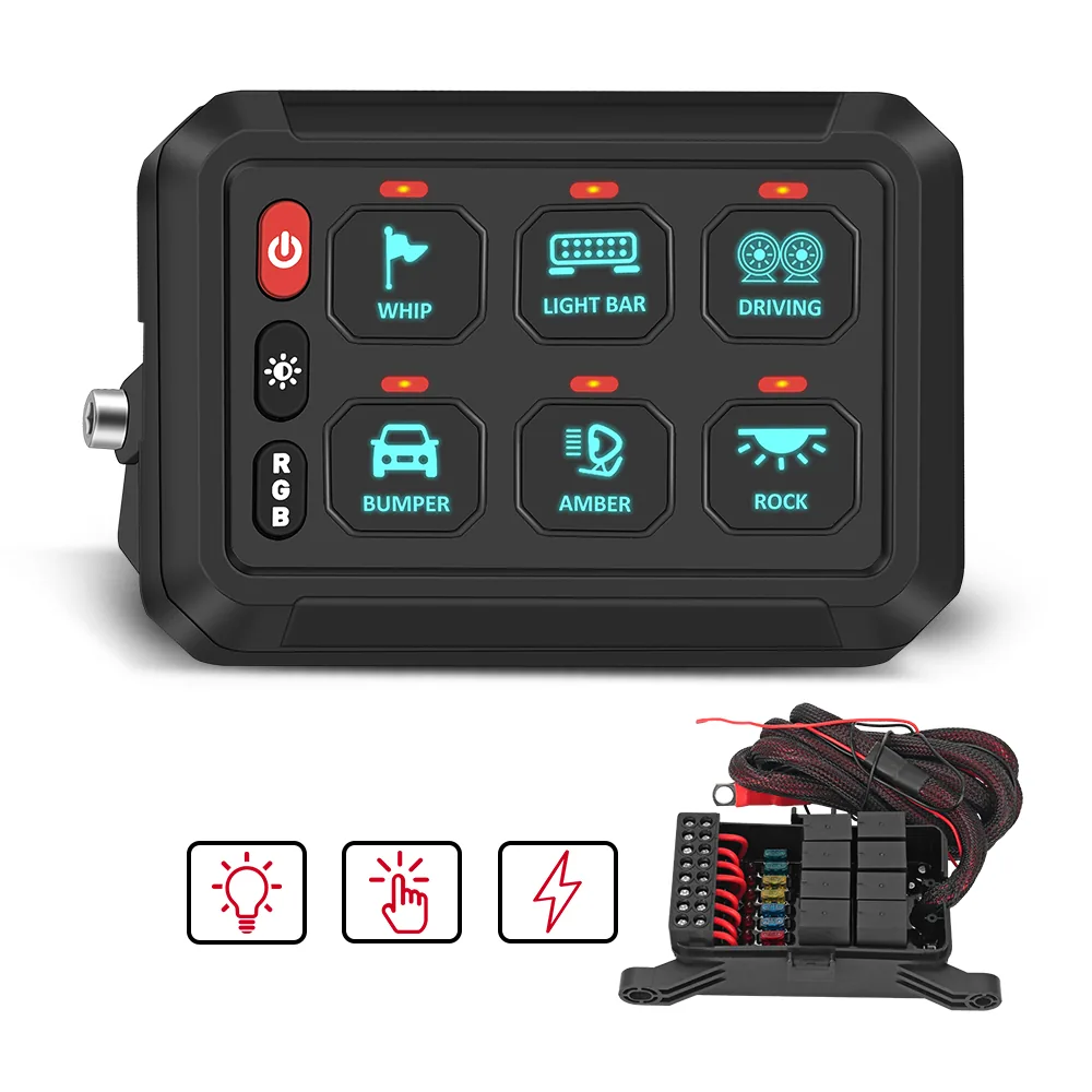 Technical illustration of the TUOSHENG - 6 Channel Control Panel
