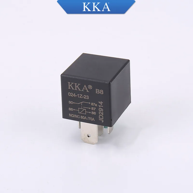 Technical illustration of the Constant-voltage Relay DC - 12V - 80A - 4 Pin Connector with Plug