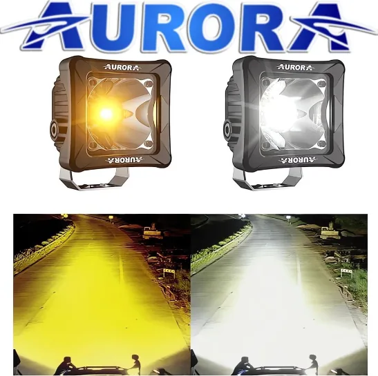 Technical illustration of the Aurora 3"- 30w - Dual-colour Amber/white LED Light