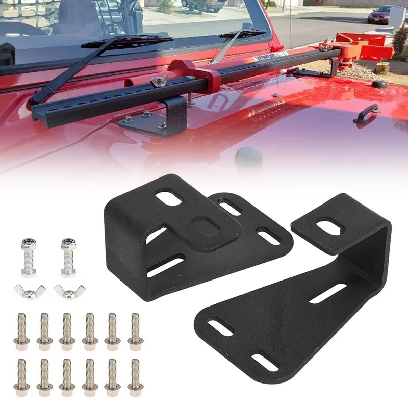 Technical illustration of the Hi-Lift Universal Bracket CJ YJ TJ JK JL for Wrangler