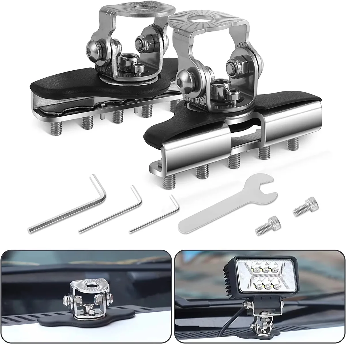 Technical illustration of the Bonnet LED Bracket