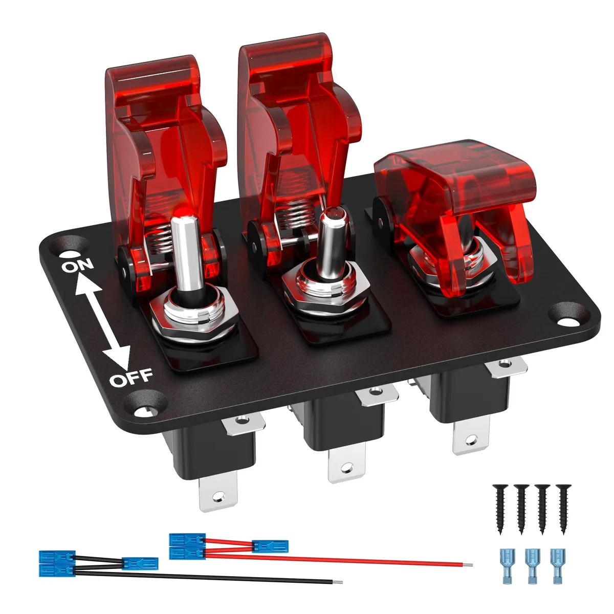Technical illustration of the Three-switch Panel ON-OFF