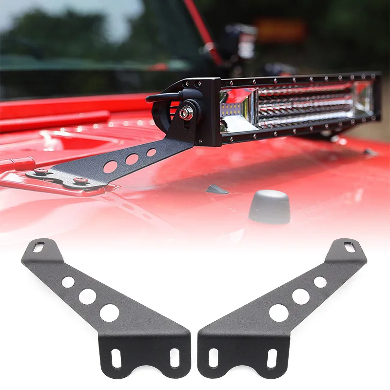 Technical illustration of the JK (2007-2018) Wrangler Bonnet LED Bracket