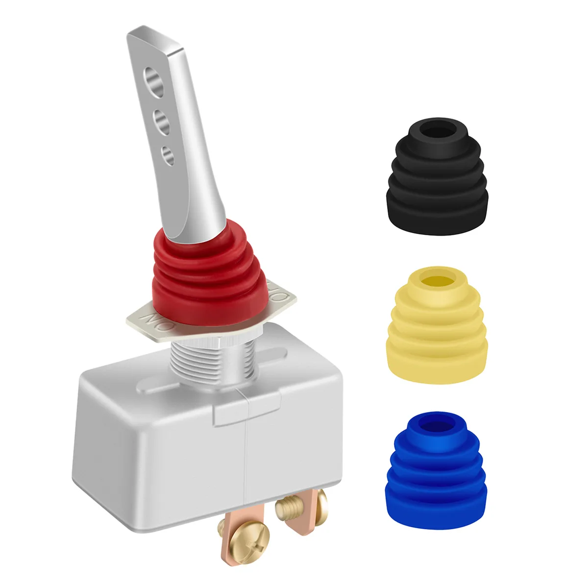 Technical illustration of the 50A Switch Button ON-OFF with Latching Action