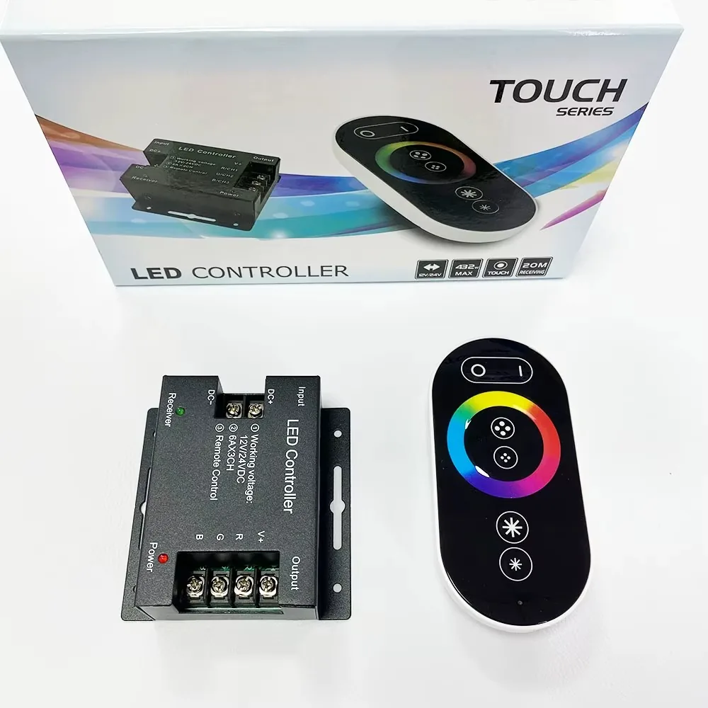 Technical illustration of the 433 MHZ - RGB, Dimmer Remote Control with Touch Screen